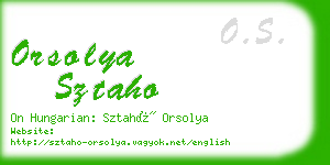 orsolya sztaho business card